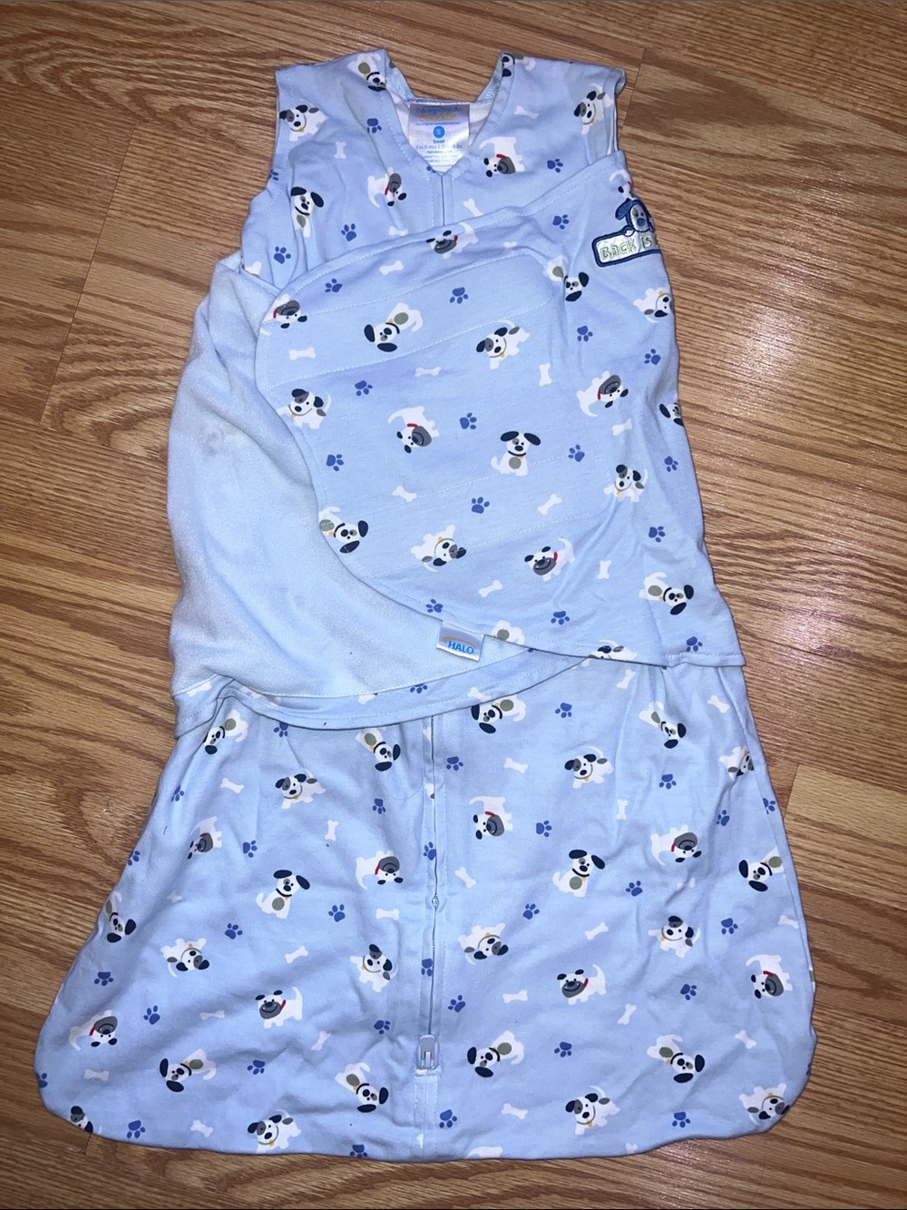 Halo Light Blue Puppy Print Sleep Sack